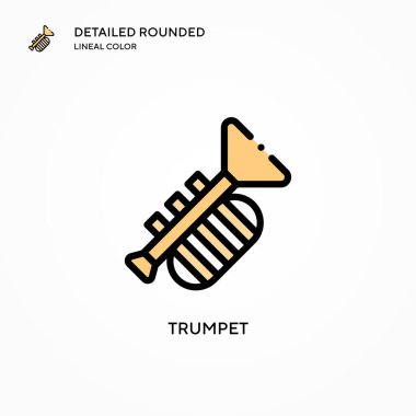 Trompet vektör simgesi. Modern vektör illüstrasyon kavramları. Düzenlemesi ve kişiselleştirmesi kolay.