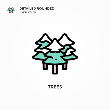 Ağaçların vektör simgesi. Modern vektör illüstrasyon kavramları. Düzenlemesi ve kişiselleştirmesi kolay.