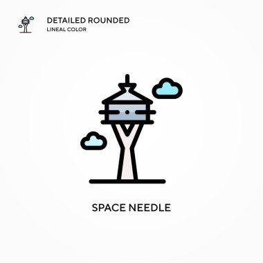 Uzay iğne vektör simgesi. Modern vektör illüstrasyon kavramları. Düzenlemesi ve kişiselleştirmesi kolay.