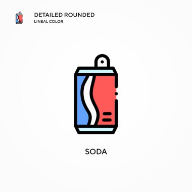 Soda vektör simgesi. Modern vektör illüstrasyon kavramları. Düzenlemesi ve kişiselleştirmesi kolay.