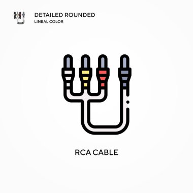 Rca kablo vektör simgesi. Modern vektör illüstrasyon kavramları. Düzenlemesi ve kişiselleştirmesi kolay.