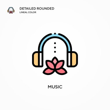 Müzik vektörü simgesi. Modern vektör illüstrasyon kavramları. Düzenlemesi ve kişiselleştirmesi kolay.