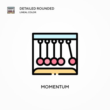 Momentum vektör simgesi. Modern vektör illüstrasyon kavramları. Düzenlemesi ve kişiselleştirmesi kolay.