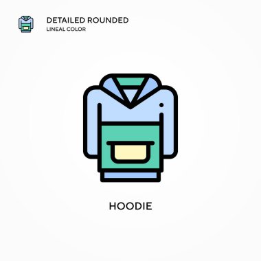 Kapüşonlu vektör ikonu. Modern vektör illüstrasyon kavramları. Düzenlemesi ve kişiselleştirmesi kolay.