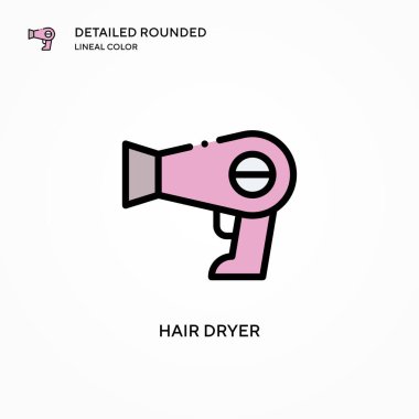 Saç kurutma ikonu. Modern vektör illüstrasyon kavramları. Düzenlemesi ve kişiselleştirmesi kolay.
