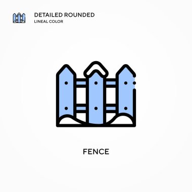 Çit vektör simgesi. Modern vektör illüstrasyon kavramları. Düzenlemesi ve kişiselleştirmesi kolay.