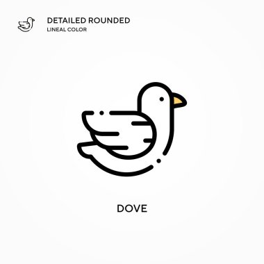 Güvercin vektör simgesi. Modern vektör illüstrasyon kavramları. Düzenlemesi ve kişiselleştirmesi kolay.