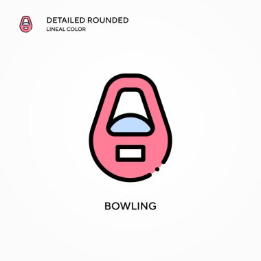Bowling vektör simgesi. Modern vektör illüstrasyon kavramları. Düzenlemesi ve kişiselleştirmesi kolay.