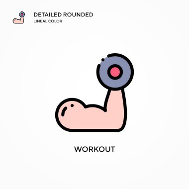 Antrenman vektör simgesi. Modern vektör illüstrasyon kavramları. Düzenlemesi ve kişiselleştirmesi kolay.