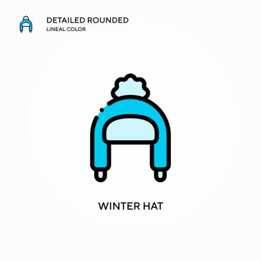 Kış şapka vektör simgesi. Modern vektör illüstrasyon kavramları. Düzenlemesi ve kişiselleştirmesi kolay.