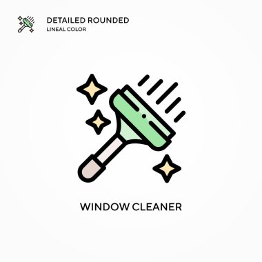 Pencere temizleyici vektör simgesi. Modern vektör illüstrasyon kavramları. Düzenlemesi ve kişiselleştirmesi kolay.