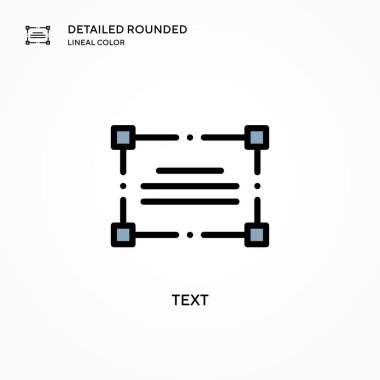 Metin vektör simgesi. Modern vektör illüstrasyon kavramları. Düzenlemesi ve kişiselleştirmesi kolay.