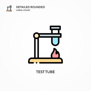 Test tübü vektör simgesi. Modern vektör illüstrasyon kavramları. Düzenlemesi ve kişiselleştirmesi kolay.