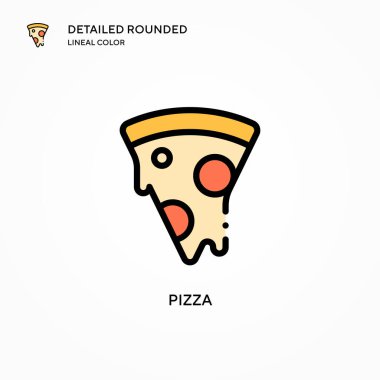 Pizza vektör simgesi. Modern vektör illüstrasyon kavramları. Düzenlemesi ve kişiselleştirmesi kolay.