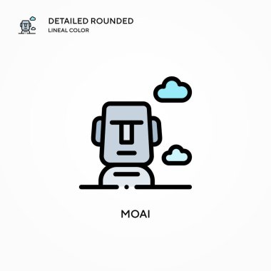 Moai vektör simgesi. Modern vektör illüstrasyon kavramları. Düzenlemesi ve kişiselleştirmesi kolay.