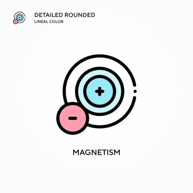 Manyetizma vektör simgesi. Modern vektör illüstrasyon kavramları. Düzenlemesi ve kişiselleştirmesi kolay.