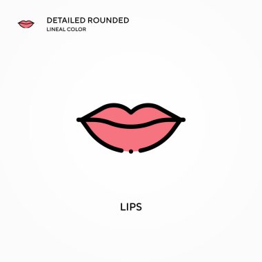 Dudak vektör simgesi. Modern vektör illüstrasyon kavramları. Düzenlemesi ve kişiselleştirmesi kolay.