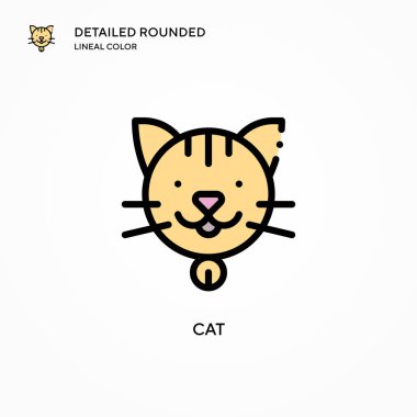 Kedi vektör simgesi. Modern vektör illüstrasyon kavramları. Düzenlemesi ve kişiselleştirmesi kolay.