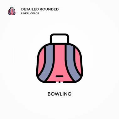 Bowling vektör simgesi. Modern vektör illüstrasyon kavramları. Düzenlemesi ve kişiselleştirmesi kolay.
