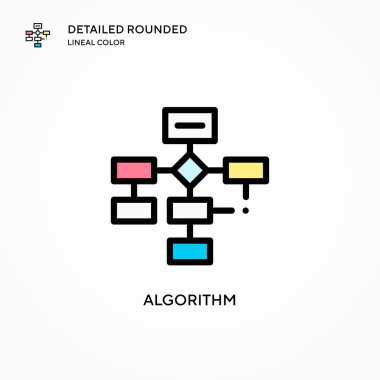 Algoritma vektör simgesi. Modern vektör illüstrasyon kavramları. Düzenlemesi ve kişiselleştirmesi kolay.