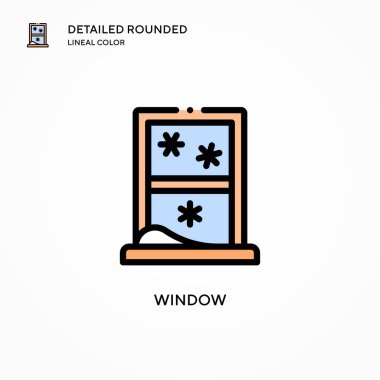 Pencere vektör simgesi. Modern vektör illüstrasyon kavramları. Düzenlemesi ve kişiselleştirmesi kolay.