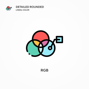 Rgb vektör simgesi. Modern vektör illüstrasyon kavramları. Düzenlemesi ve kişiselleştirmesi kolay.