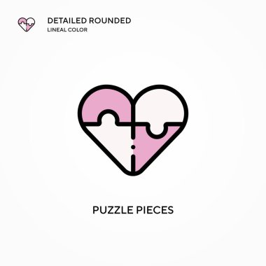 Bulmaca parçaları vektör simgesi. Modern vektör illüstrasyon kavramları. Düzenlemesi ve kişiselleştirmesi kolay.