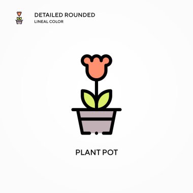 Saksı vektör ikonu yerleştir. Modern vektör illüstrasyon kavramları. Düzenlemesi ve kişiselleştirmesi kolay.