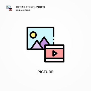 Resim vektör simgesi. Modern vektör illüstrasyon kavramları. Düzenlemesi ve kişiselleştirmesi kolay.