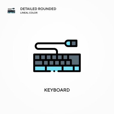 Klavye vektör simgesi. Modern vektör illüstrasyon kavramları. Düzenlemesi ve kişiselleştirmesi kolay.