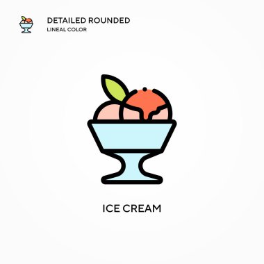 Dondurma vektör simgesi. Modern vektör illüstrasyon kavramları. Düzenlemesi ve kişiselleştirmesi kolay.