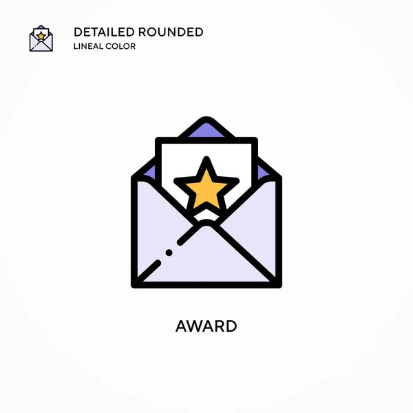 Award Vector Icon Modern Vector Illustration Concepts Easy Edit Customize — Stock Vector