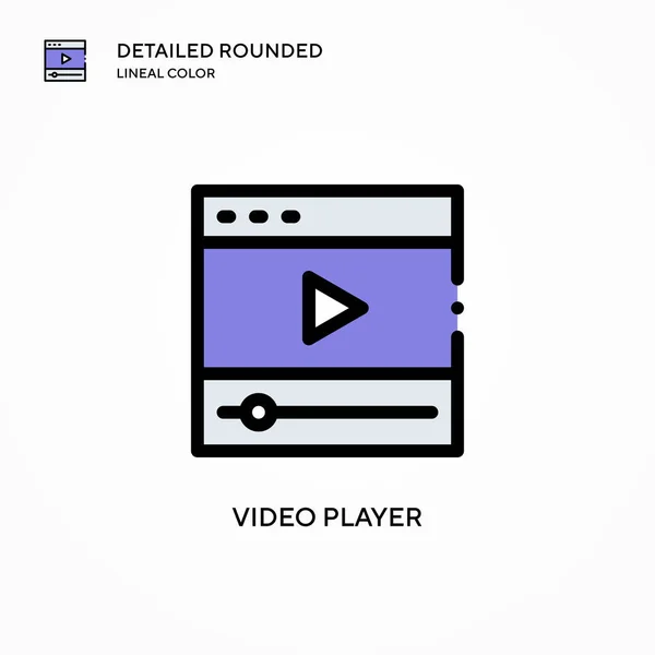 Videoplayer Vektorsymbol Moderne Konzepte Zur Vektorillustration Einfach Bearbeiten Und Anzupassen — Stockvektor