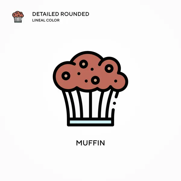 Muffin Vector Icono Conceptos Modernos Ilustración Vectorial Fácil Editar Personalizar — Archivo Imágenes Vectoriales