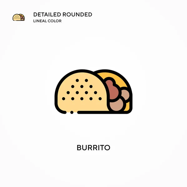 Burrito Icono Vector Conceptos Modernos Ilustración Vectorial Fácil Editar Personalizar — Vector de stock
