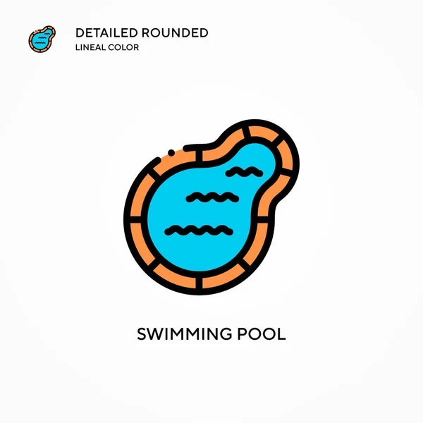 Swimming Pool Vector Icon Modern Vector Illustration Concepts Easy Edit — Stock Vector