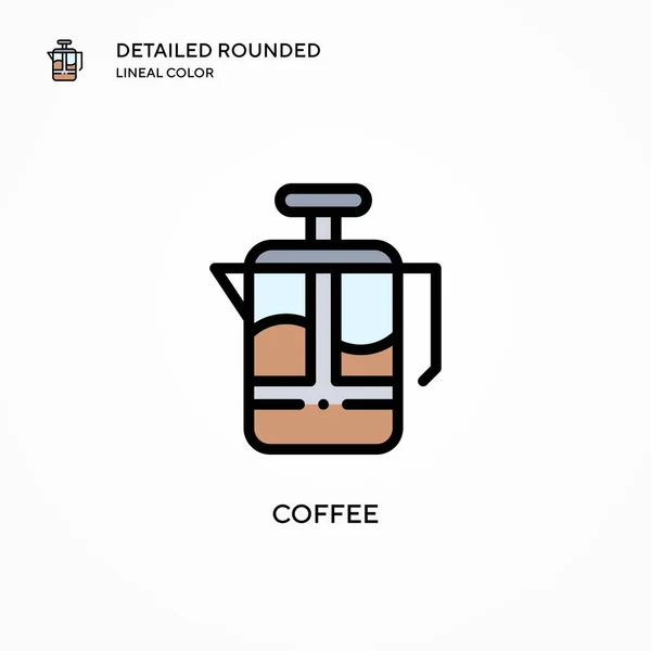 Icono Del Vector Café Conceptos Modernos Ilustración Vectorial Fácil Editar — Vector de stock