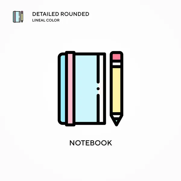 Notebook Vector Icon Modern Vector Illustration Concepts Easy Edit Customize — Stock Vector