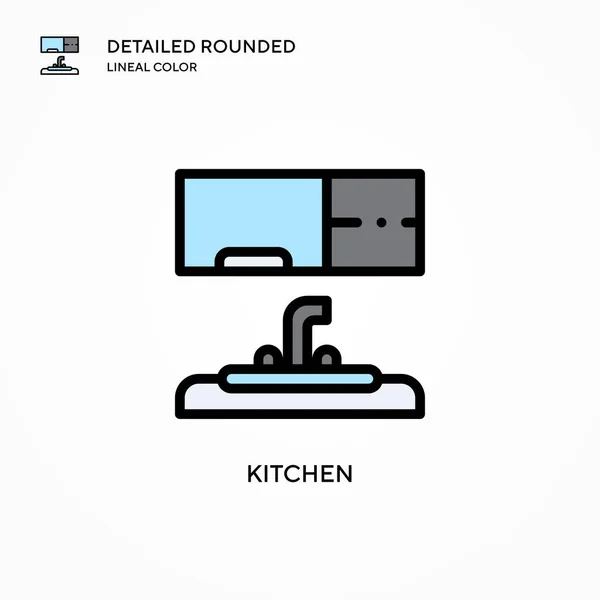 Icono Del Vector Cocina Conceptos Modernos Ilustración Vectorial Fácil Editar — Archivo Imágenes Vectoriales