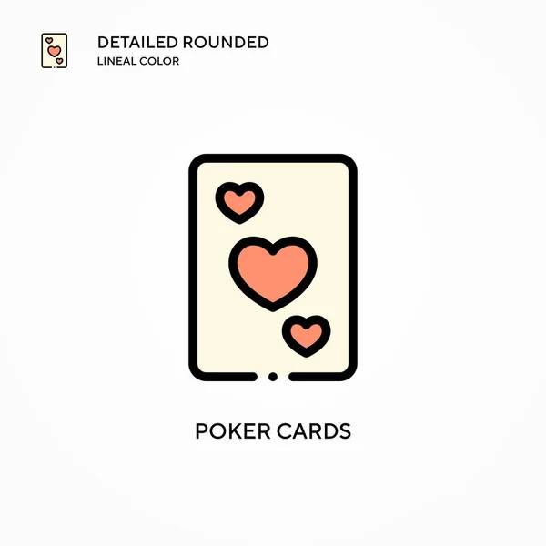 Poker Cards Vector Icon Modern Vector Illustration Concepts Easy Edit — Stock Vector