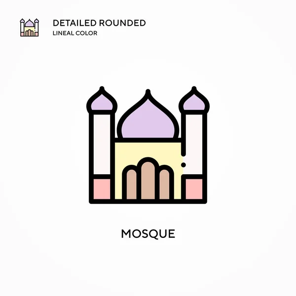 Icono Del Vector Mezquita Conceptos Modernos Ilustración Vectorial Fácil Editar — Archivo Imágenes Vectoriales