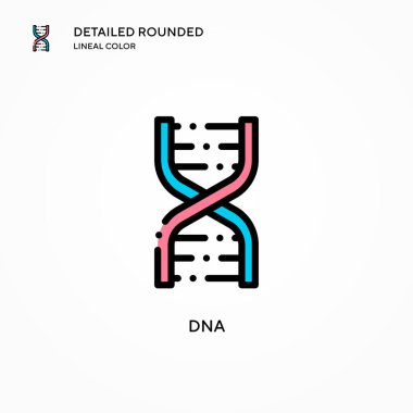 DNA vektör simgesi. Modern vektör illüstrasyon kavramları. Düzenlemesi ve kişiselleştirmesi kolay.