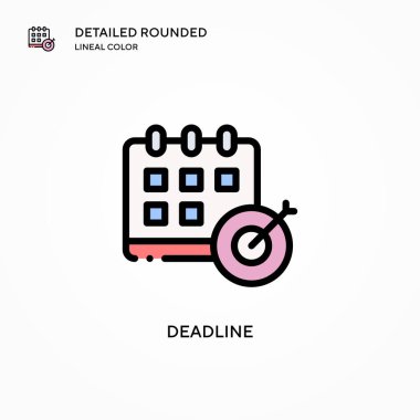 Son teslim tarihi vektör simgesi. Modern vektör illüstrasyon kavramları. Düzenlemesi ve kişiselleştirmesi kolay.