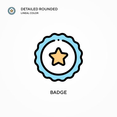 Rozet vektör simgesi. Modern vektör illüstrasyon kavramları. Düzenlemesi ve kişiselleştirmesi kolay.