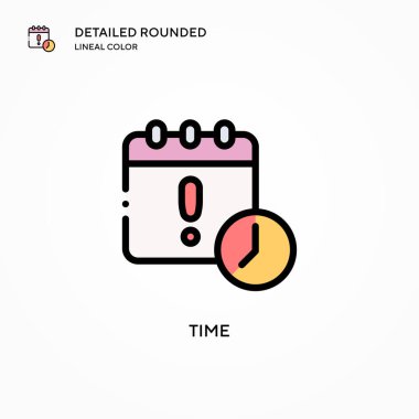 Zaman vektör simgesi. Modern vektör illüstrasyon kavramları. Düzenlemesi ve kişiselleştirmesi kolay.