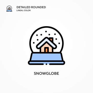 Kar küresi vektör simgesi. Modern vektör illüstrasyon kavramları. Düzenlemesi ve kişiselleştirmesi kolay.