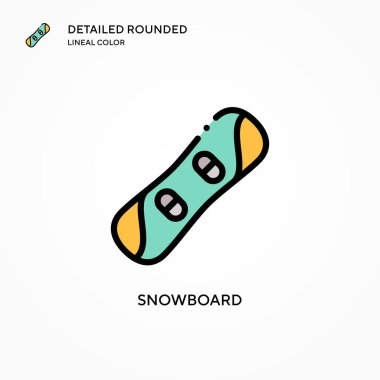 Snowboard vektör simgesi. Modern vektör illüstrasyon kavramları. Düzenlemesi ve kişiselleştirmesi kolay.