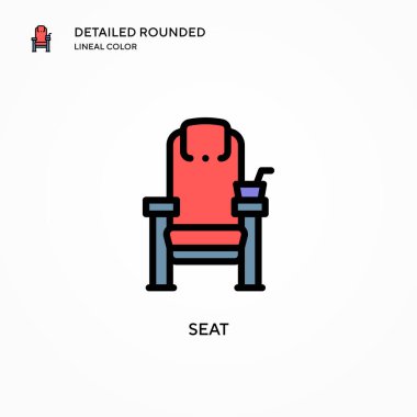 Koltuk vektör simgesi. Modern vektör illüstrasyon kavramları. Düzenlemesi ve kişiselleştirmesi kolay.