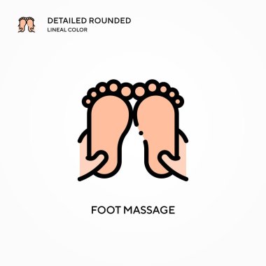 Ayak masajı vektör simgesi. Modern vektör illüstrasyon kavramları. Düzenlemesi ve kişiselleştirmesi kolay.