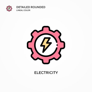 Elektrik vektör simgesi. Modern vektör illüstrasyon kavramları. Düzenlemesi ve kişiselleştirmesi kolay.